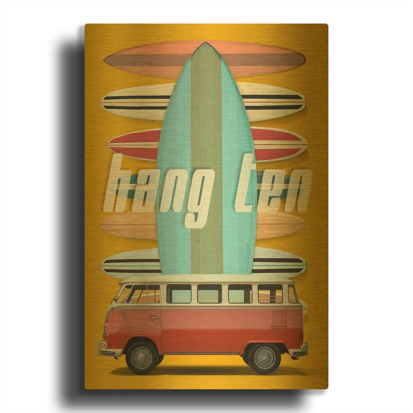 'Hang Ten' By Edward M. Fielding Gold Metal Wall Art