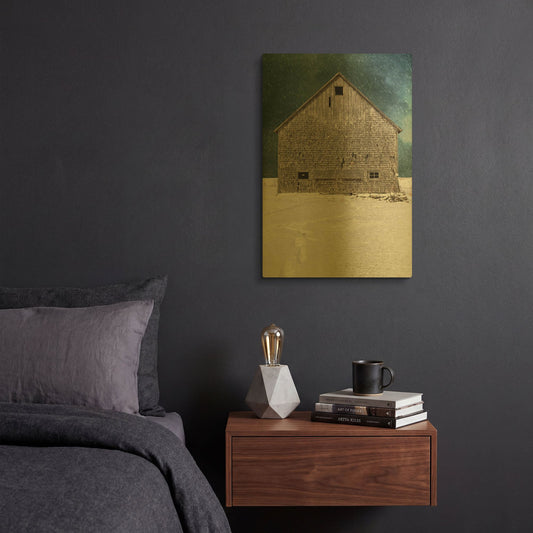 'Old Barn' By Edward M. Fielding Gold Metal Wall Art