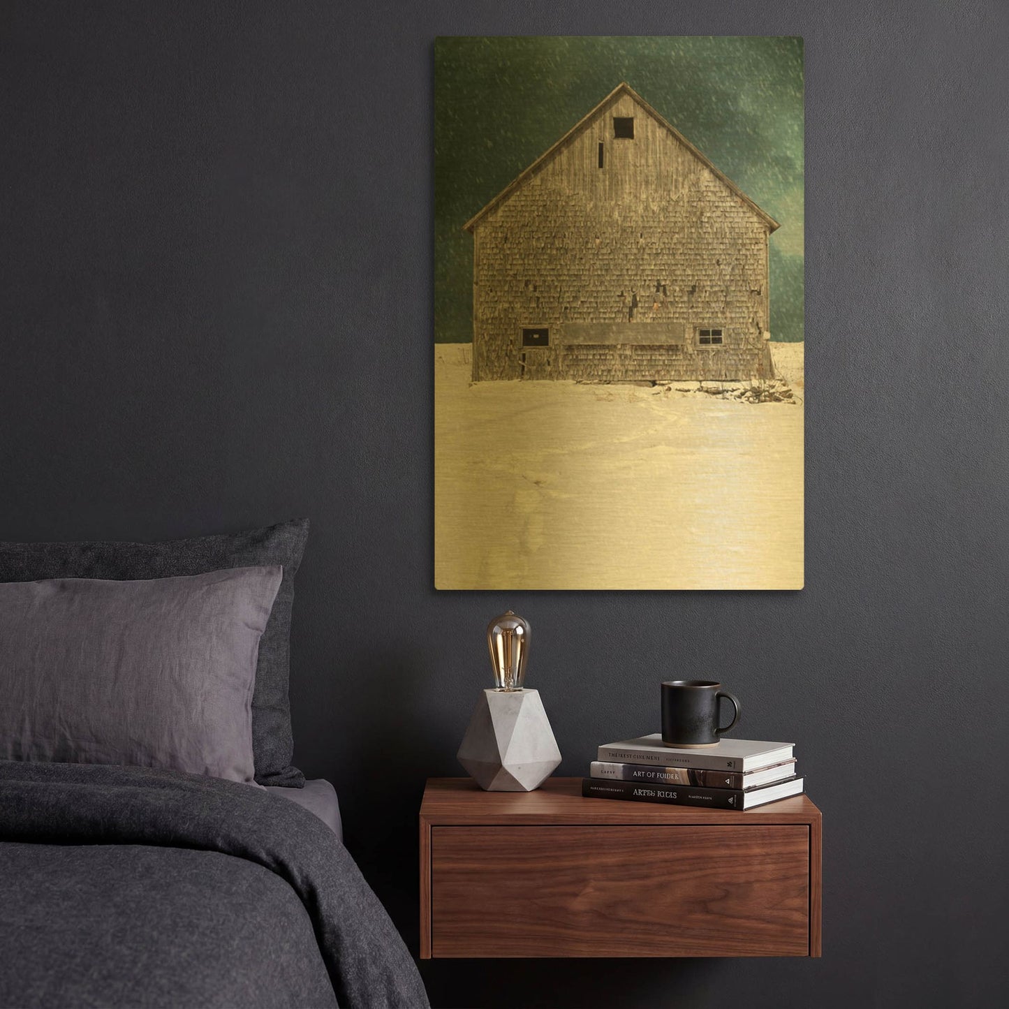 'Old Barn' By Edward M. Fielding Gold Metal Wall Art