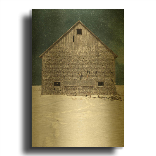 'Old Barn' By Edward M. Fielding Gold Metal Wall Art