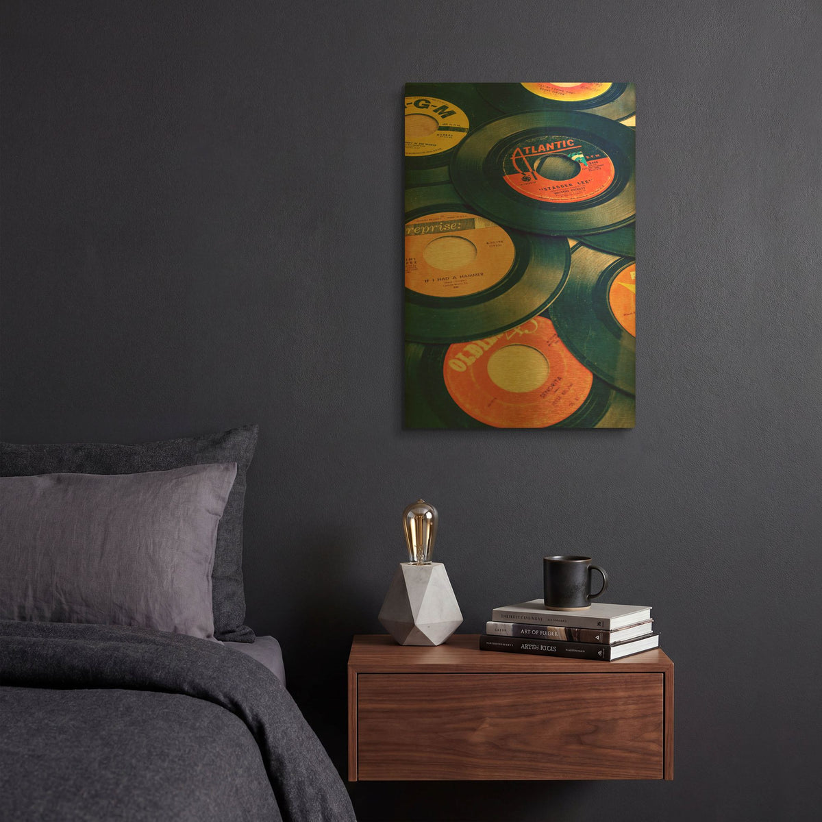 'Old Records' By Edward M. Fielding Gold Metal Wall Art
