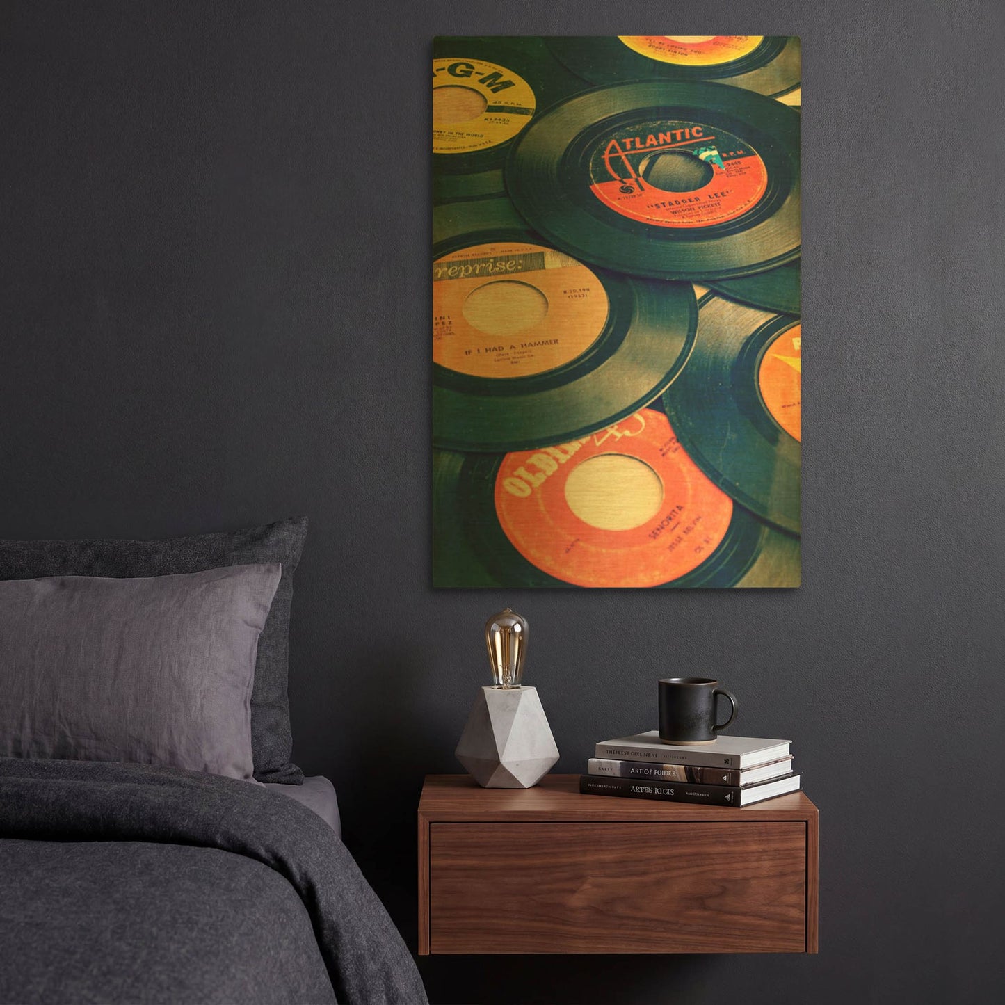'Old Records' By Edward M. Fielding Gold Metal Wall Art