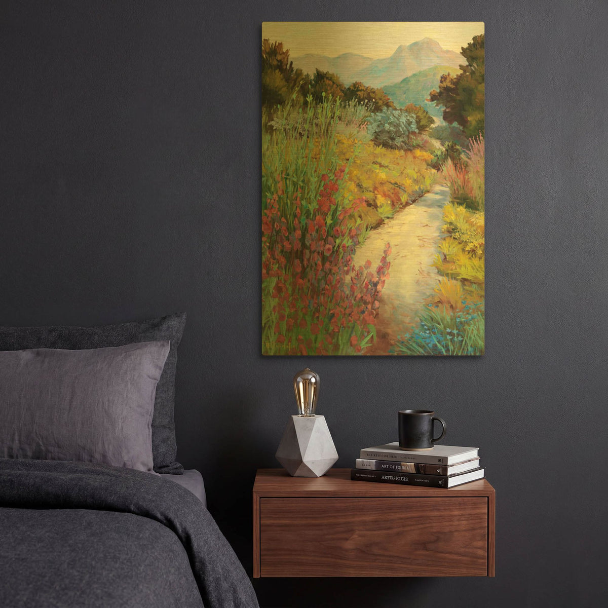 'Garden Path' By Ellie Freudenstein Gold Metal Wall Art