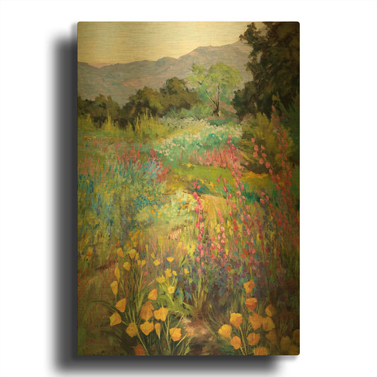 'Spring Days' By Ellie Freudenstein Gold Metal Wall Art