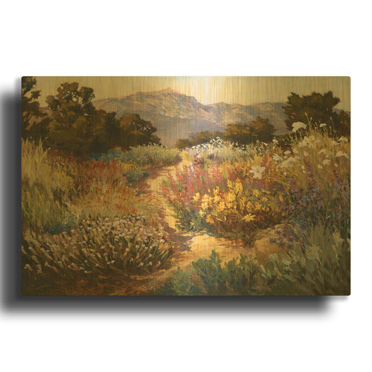 'Spring Trails' By Ellie Freudenstein Gold Metal Wall Art