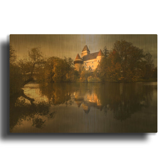 'Echoes from the Past' By Enrico Fossati Gold Metal Wall Art