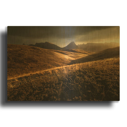 'Last Autumn Light' By Enrico Fossati Gold Metal Wall Art