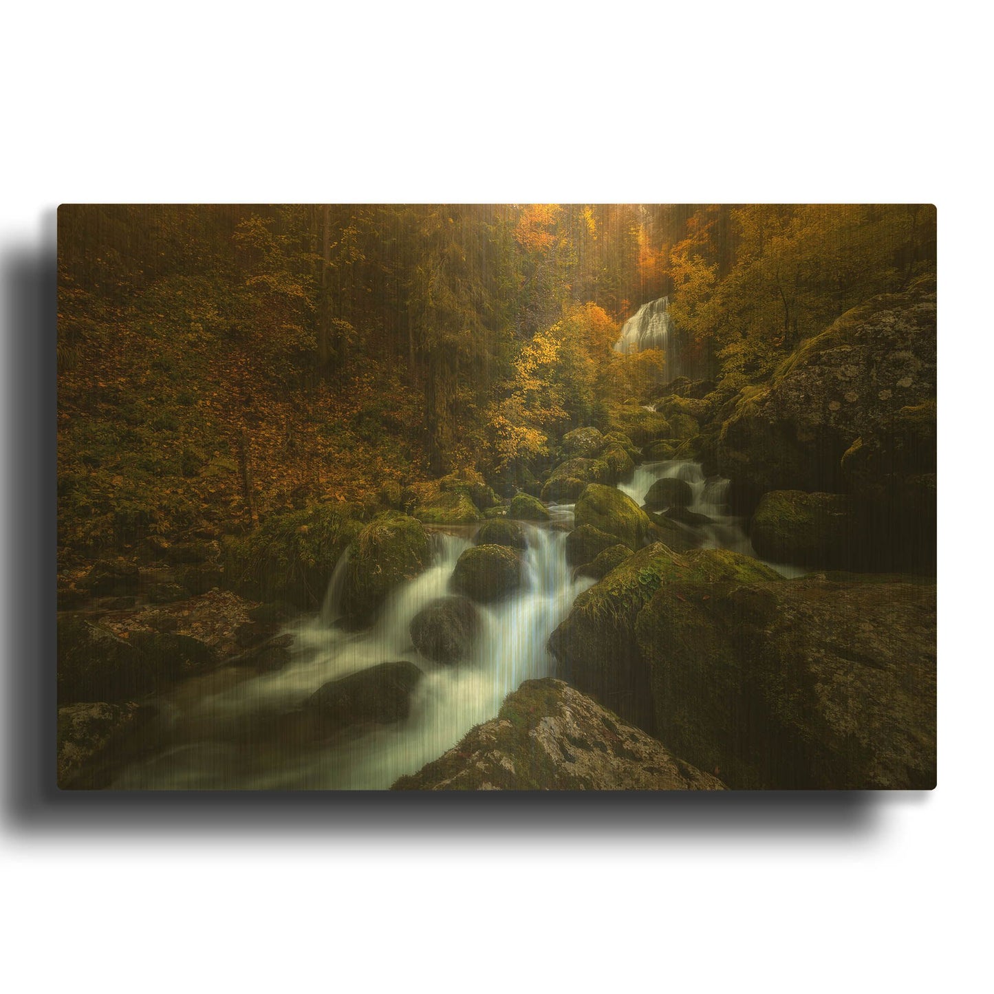'Resplendent Stream' By Enrico Fossati Gold Metal Wall Art