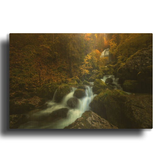 'Resplendent Stream' By Enrico Fossati Gold Metal Wall Art