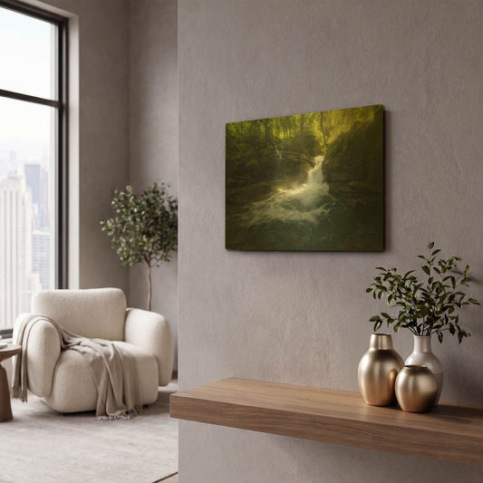 'Stream of Life' By Enrico Fossati Gold Metal Wall Art