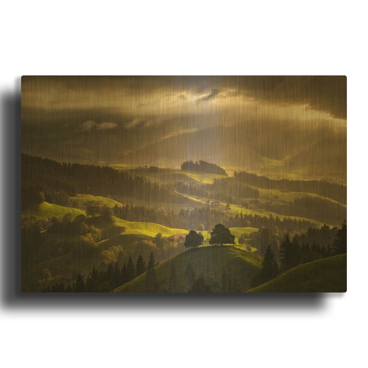 'The Shire' By Enrico Fossati Gold Metal Wall Art