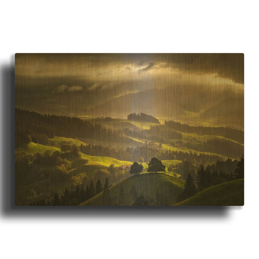'The Shire' By Enrico Fossati Gold Metal Wall Art