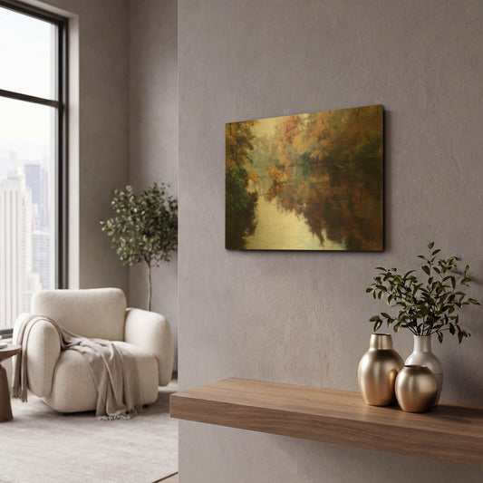 'Branch on the Charles' By Esther Engelman Gold Metal Wall Art