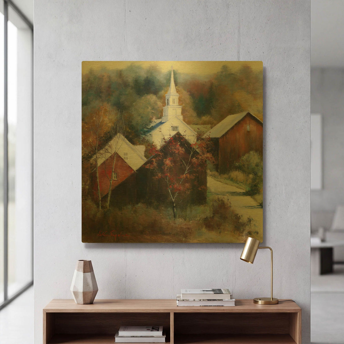 'New England Veterans' By Esther Engelman Gold Metal Wall Art