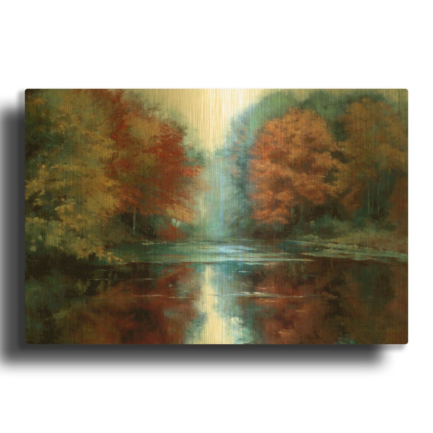'Saco River' By Esther Engelman Gold Metal Wall Art