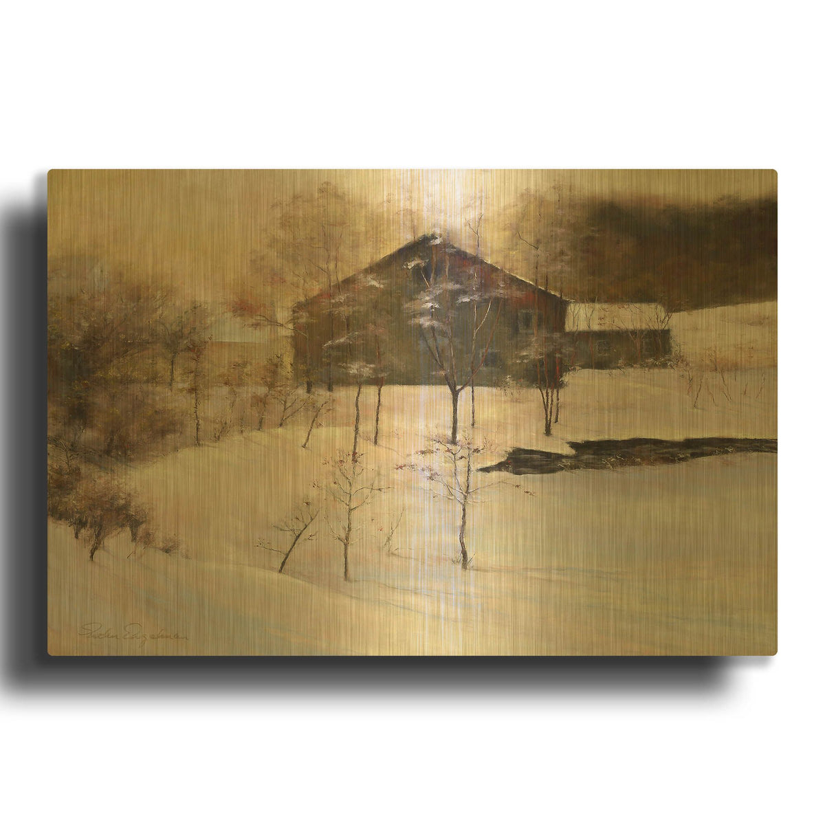 'Winter Peace' By Esther Engelman Gold Metal Wall Art