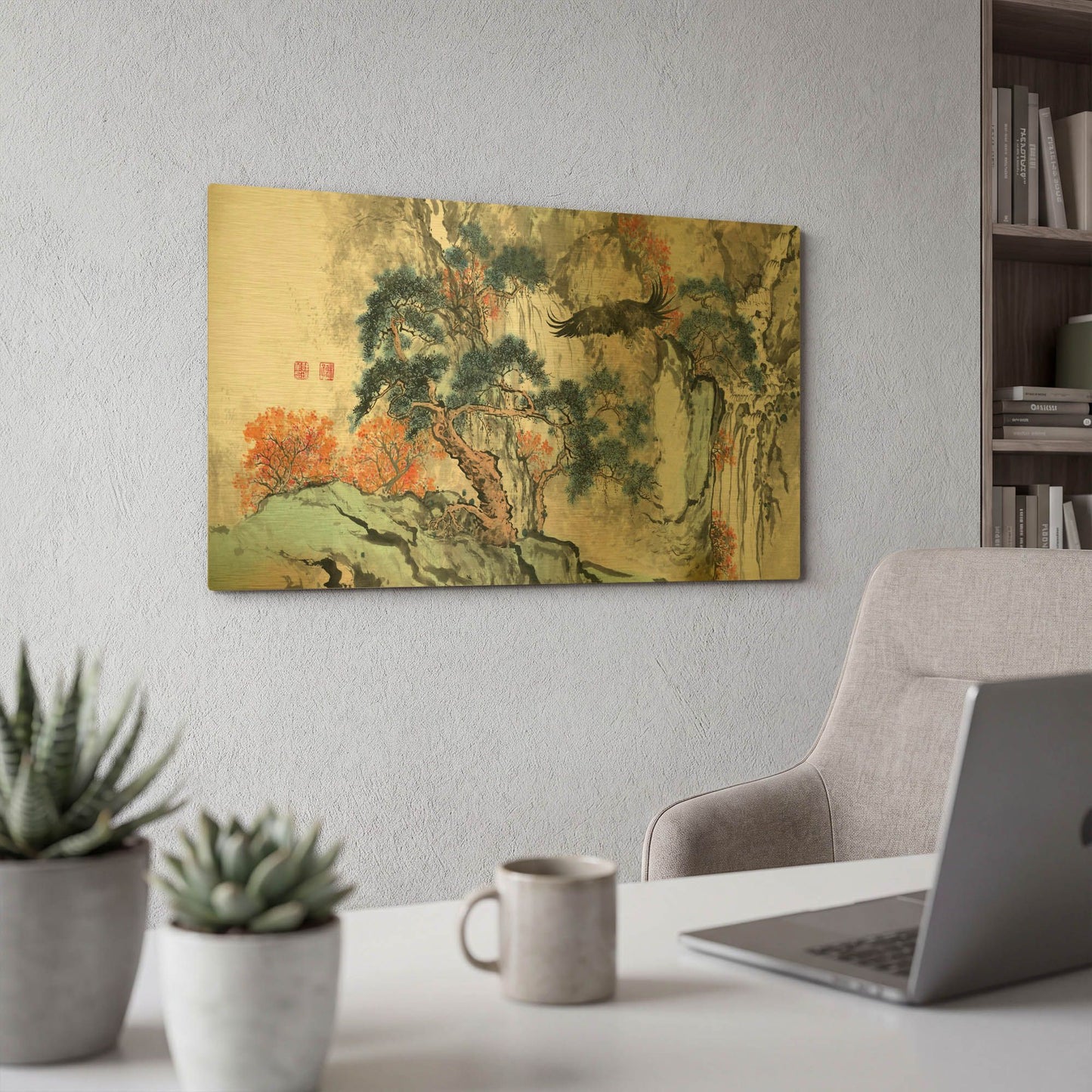 'Bird' By River Han Gold Metal Wall Art