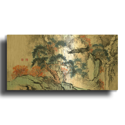 'Bird' By River Han Gold Metal Wall Art