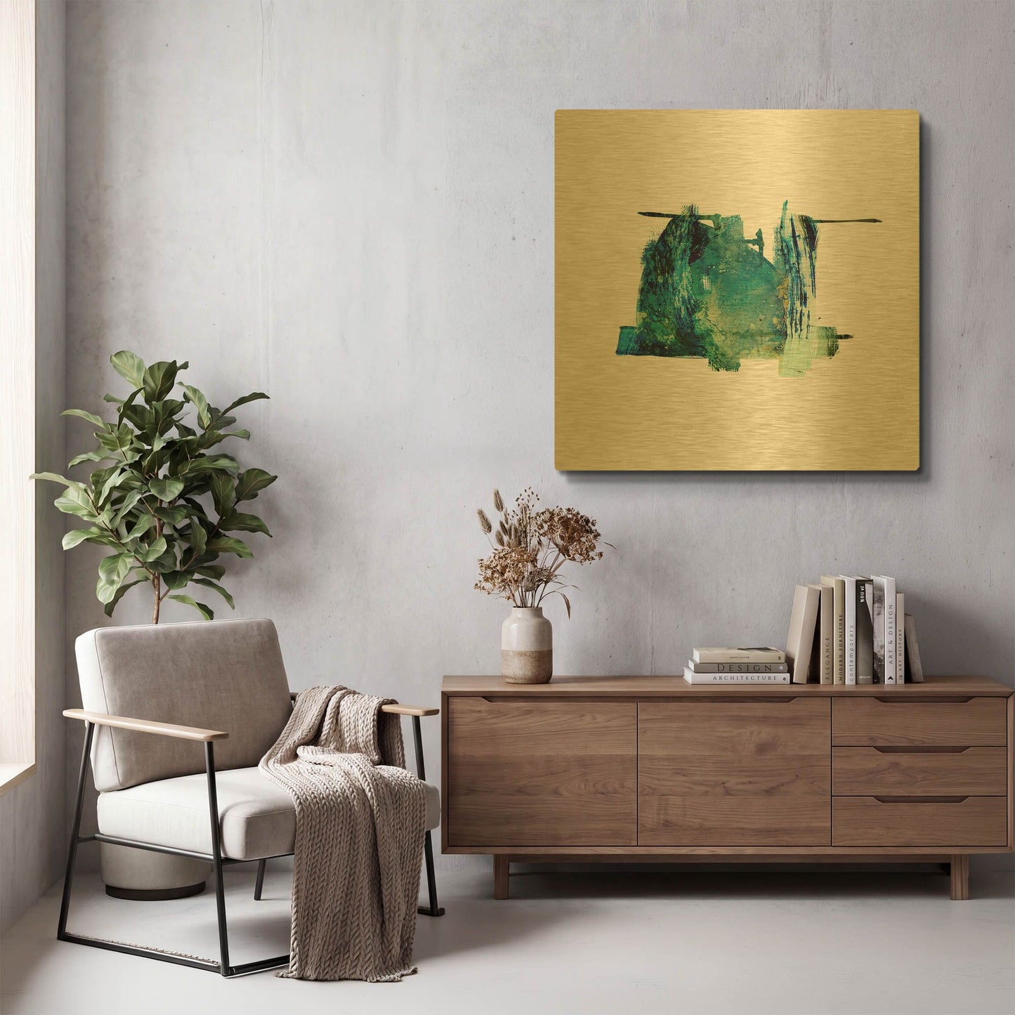 'Eastern Visions 10' By Jaclyn Frances Gold Metal Wall Art