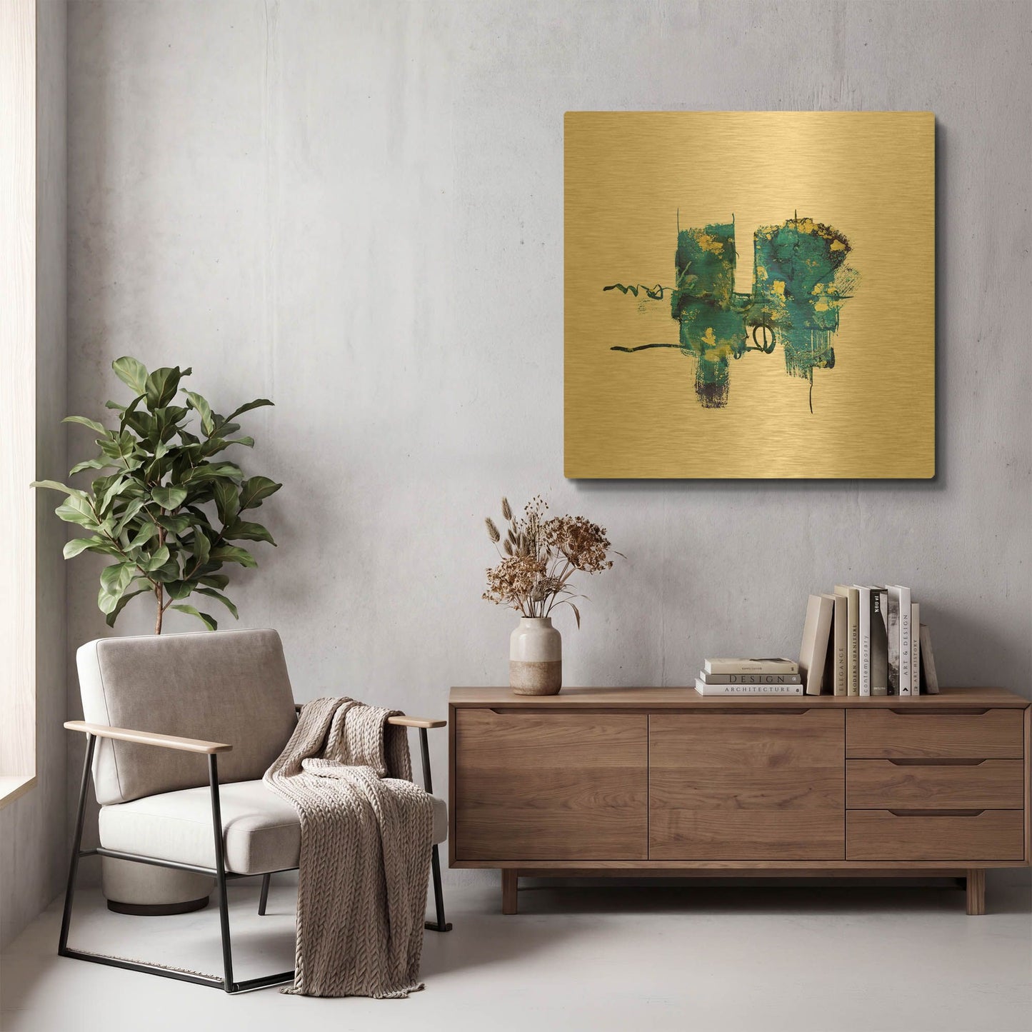 'Eastern Visions 13' By Jaclyn Frances Gold Metal Wall Art