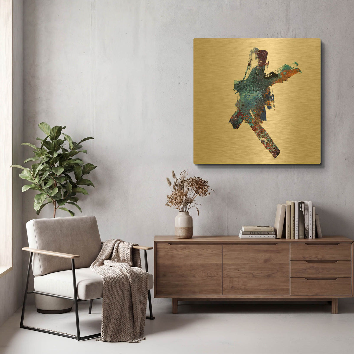 'Eastern Visions 3' By Jaclyn Frances Gold Metal Wall Art