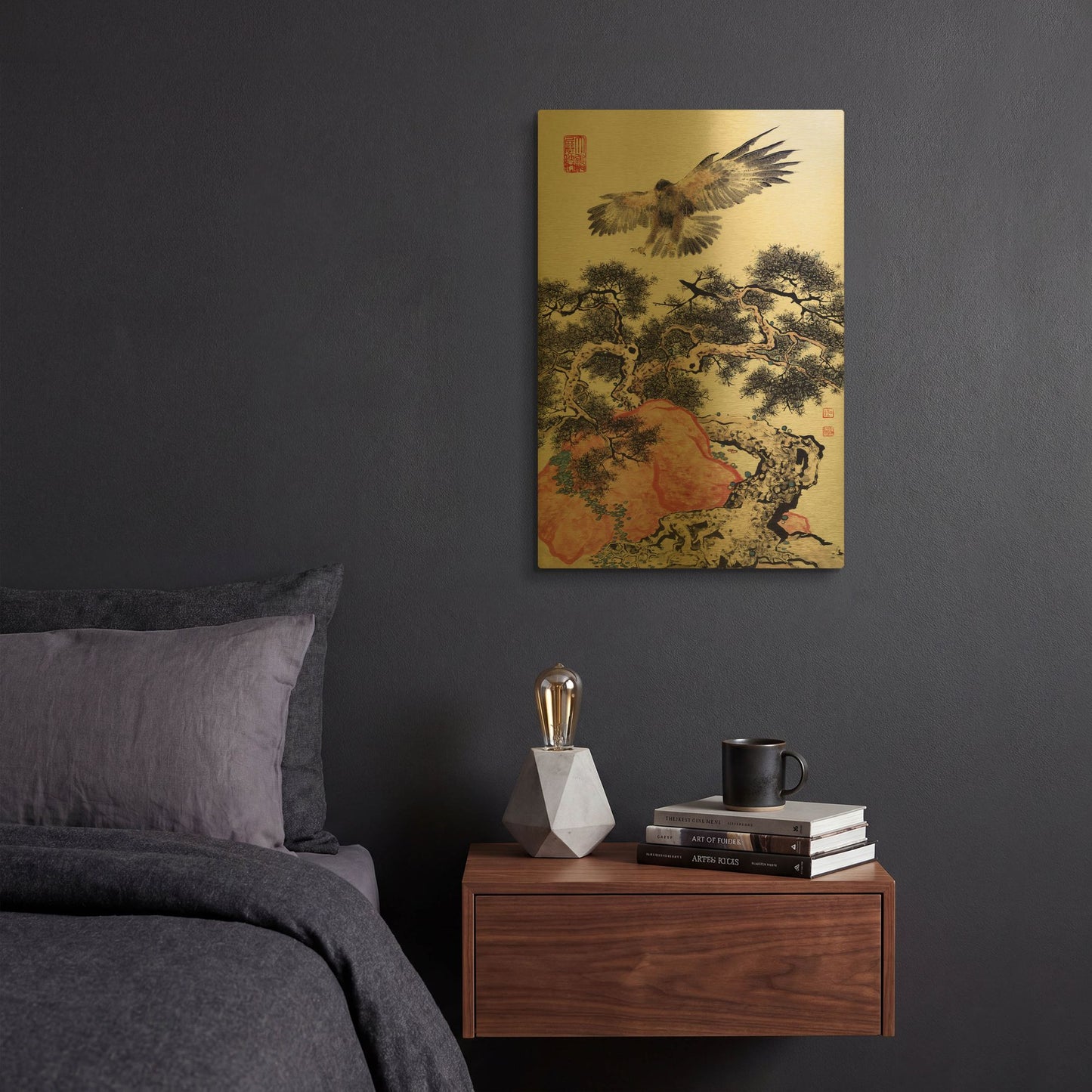 'Ready To Land' By River Han Gold Metal Wall Art