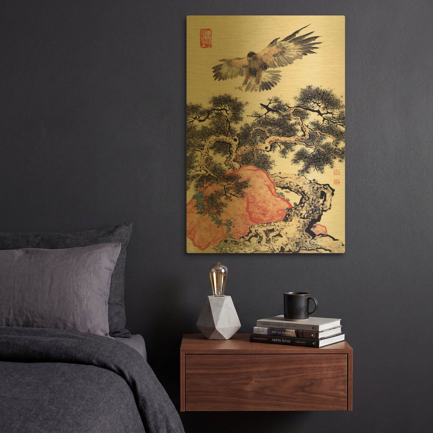 'Ready To Land' By River Han Gold Metal Wall Art