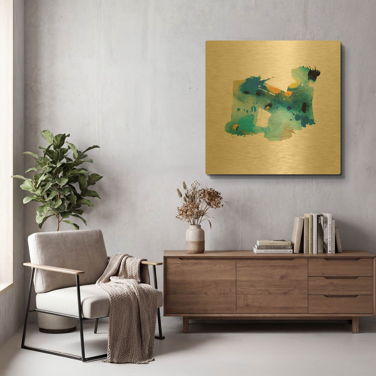 'Eastern Visions 5' By Jaclyn Frances Gold Metal Wall Art