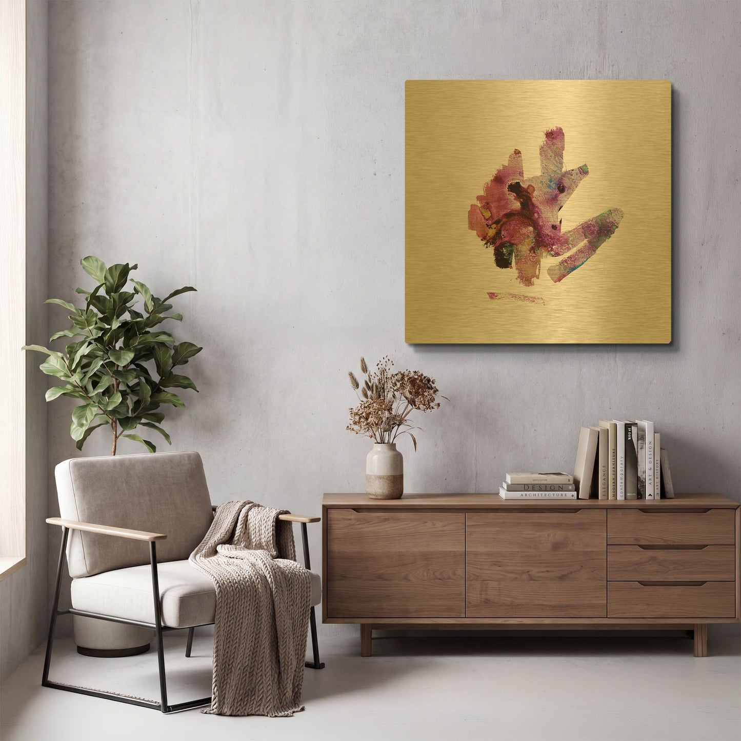 'Eastern Visions 7' By Jaclyn Frances Gold Metal Wall Art