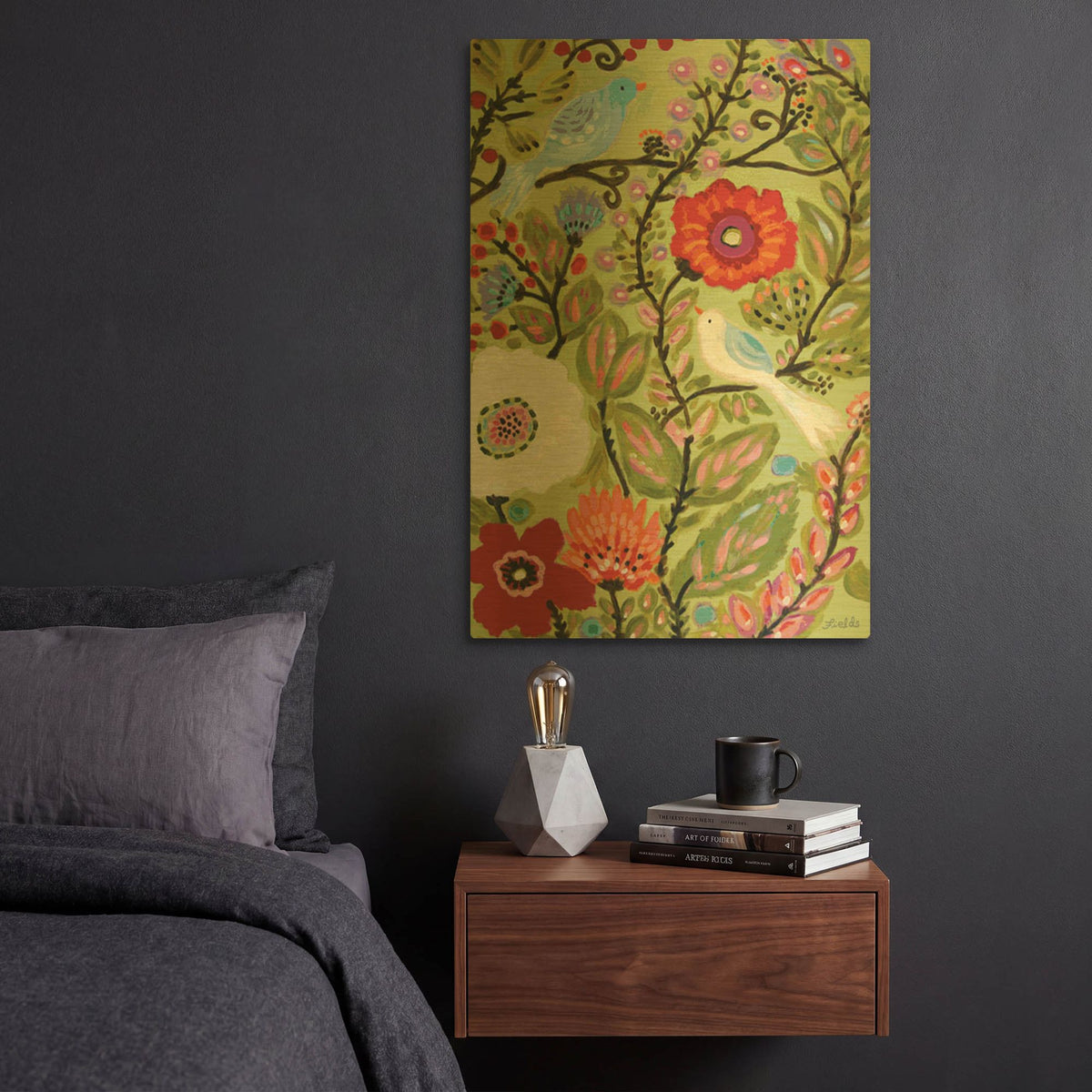 'Peace Garden' By Karen Fields Gold Metal Wall Art