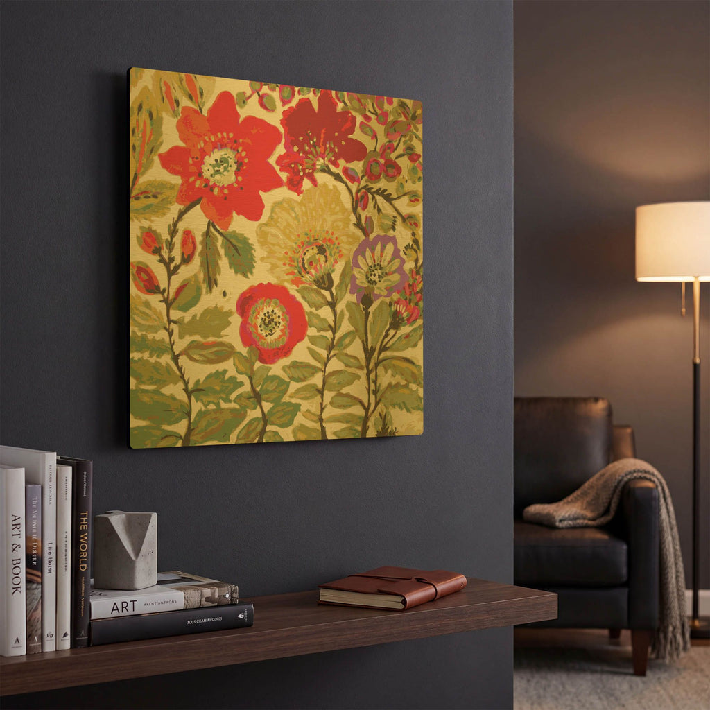'Modern Art Innocence' By Karen Fields Gold Metal Wall Art
