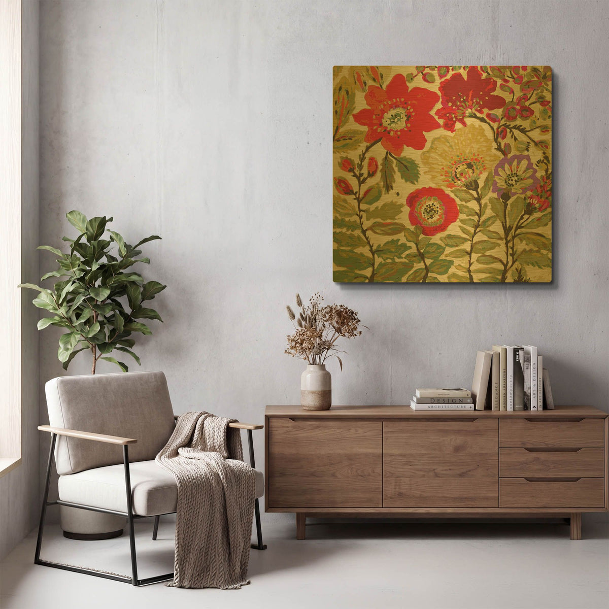 'Modern Art Innocence' By Karen Fields Gold Metal Wall Art