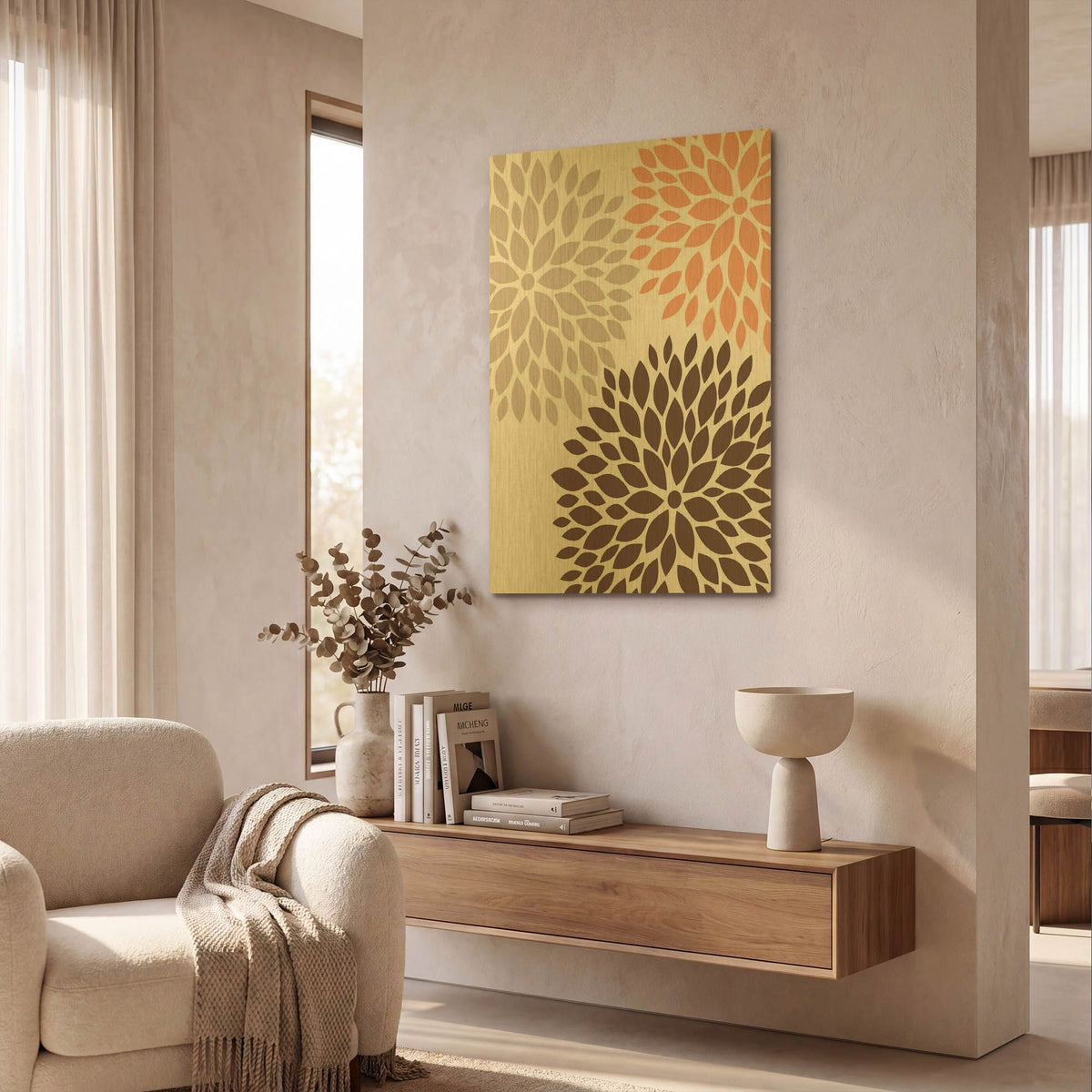 'Warm Encounters 2' By Leslie Fuqua Gold Metal Wall Art