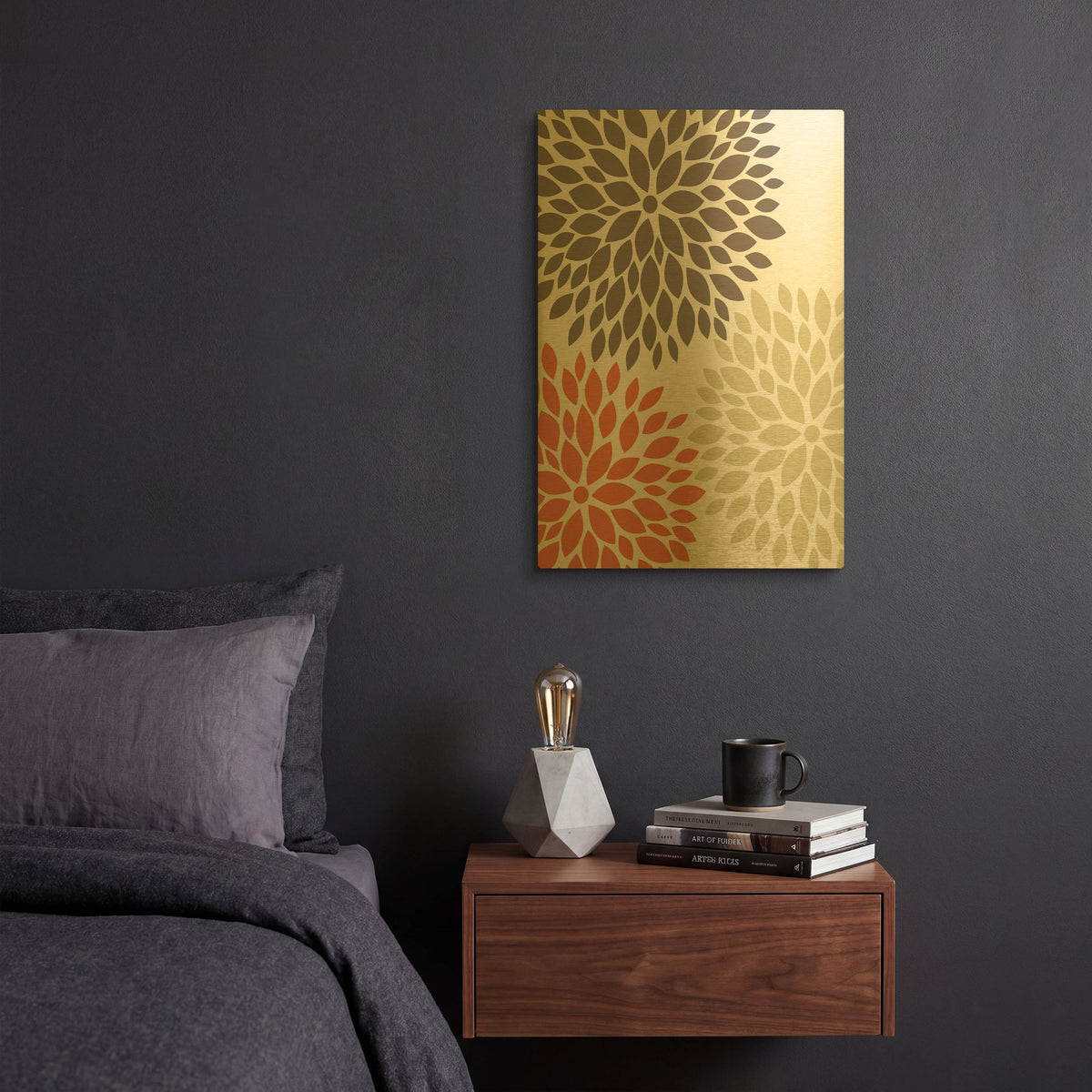 'Warm Encounters 1' By Leslie Fuqua Gold Metal Wall Art
