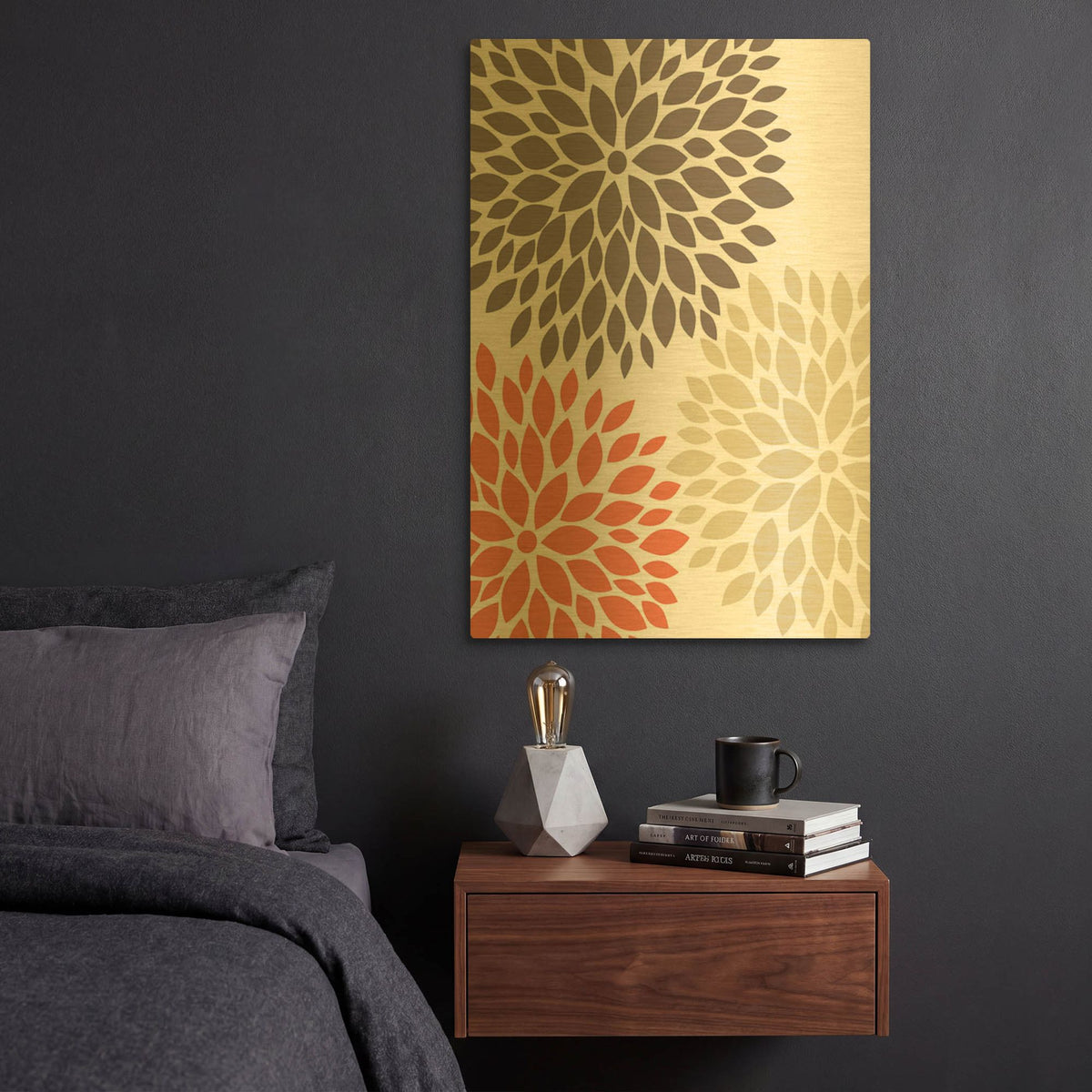'Warm Encounters 1' By Leslie Fuqua Gold Metal Wall Art