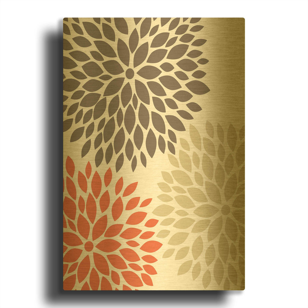 'Warm Encounters 1' By Leslie Fuqua Gold Metal Wall Art