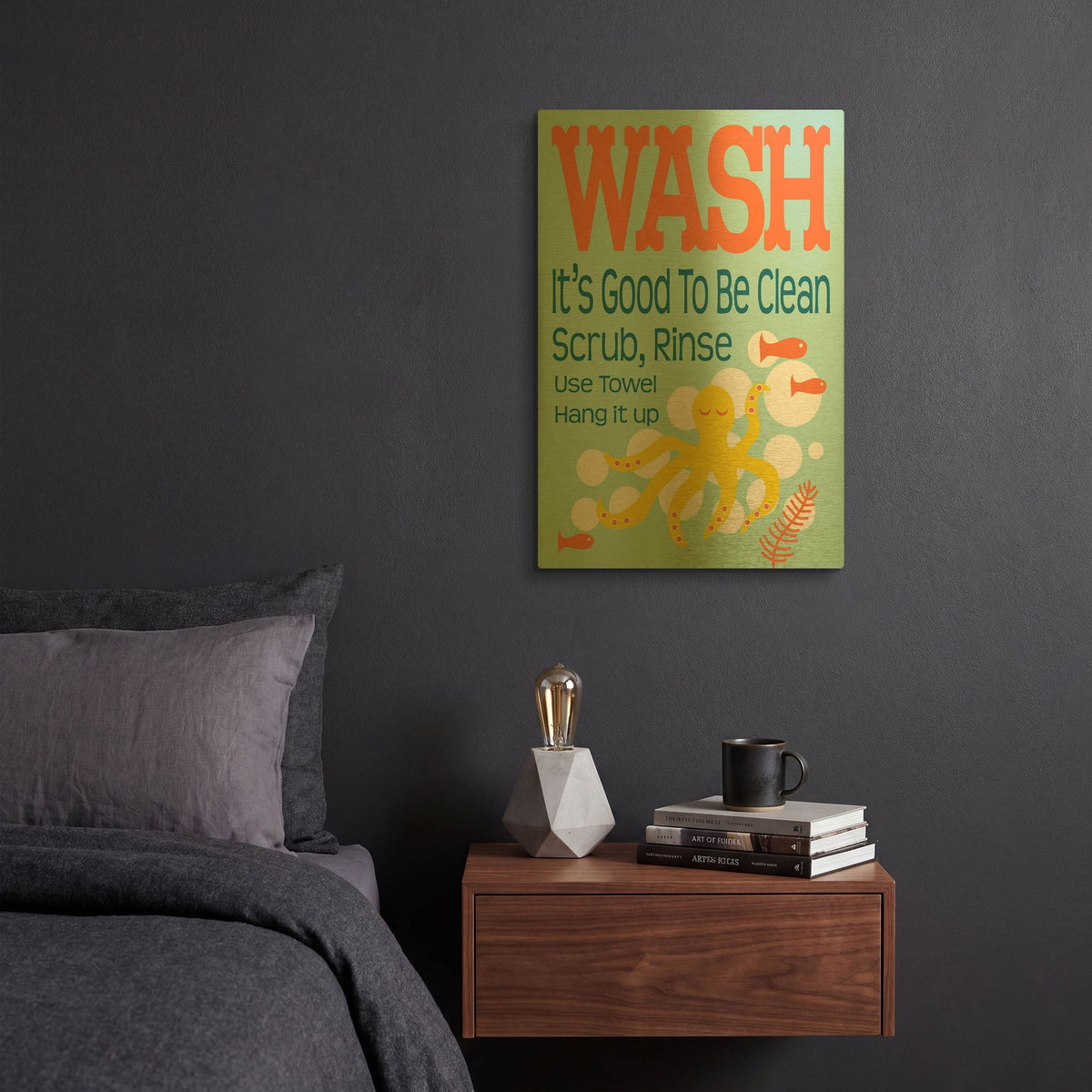 'Ocean Bubble Friends 4' By Leslie Fuqua Gold Metal Wall Art