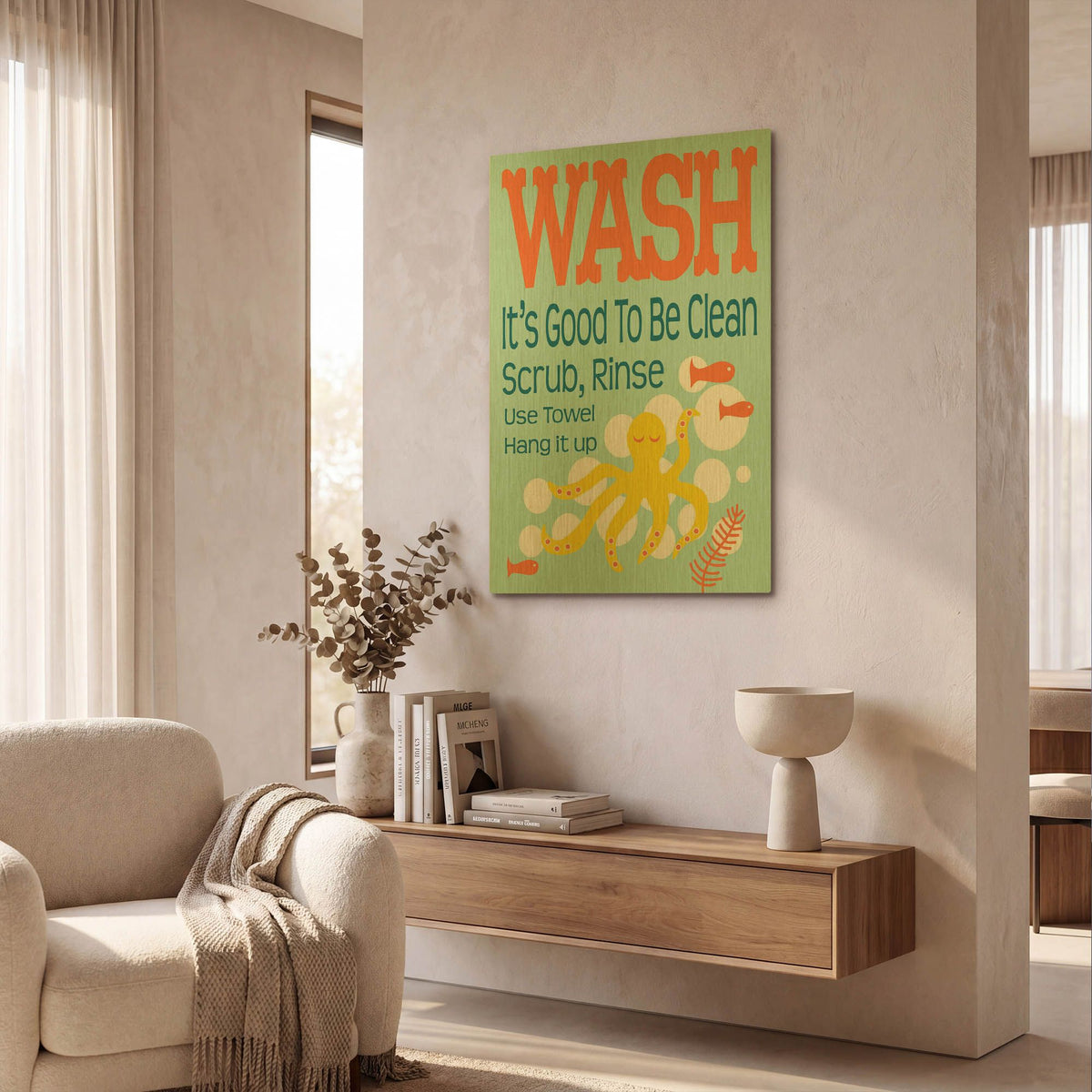 'Ocean Bubble Friends 4' By Leslie Fuqua Gold Metal Wall Art