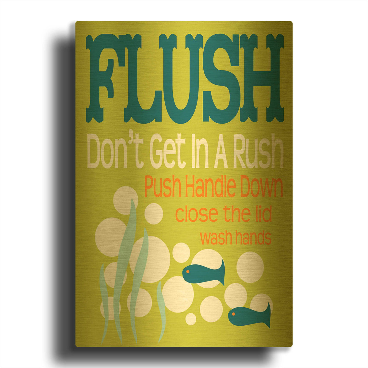 'Ocean Bubble Friends 2' By Leslie Fuqua Gold Metal Wall Art