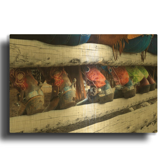 'Boots & Spurs' By Lisa Dearing Gold Metal Wall Art