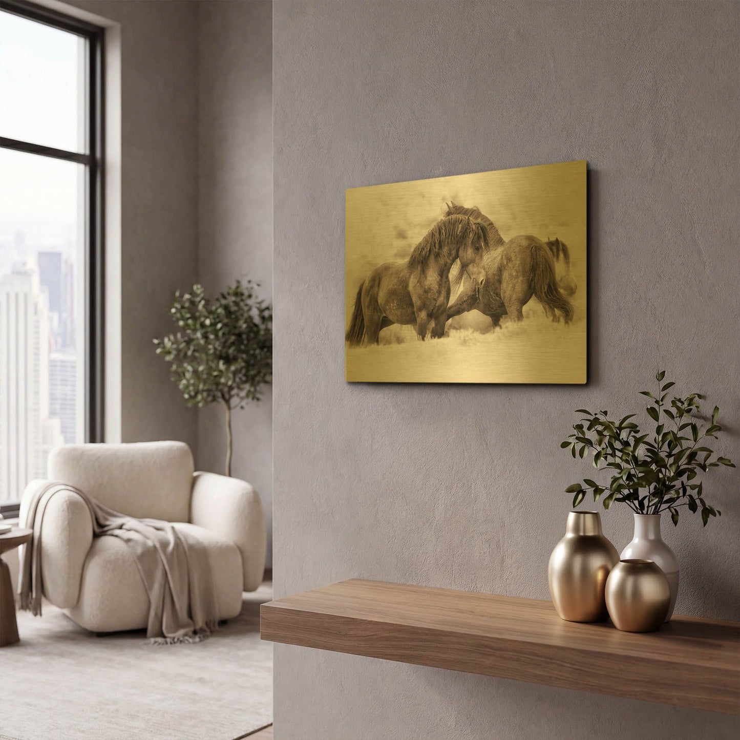 'Brothers' By Lisa Dearing Gold Metal Wall Art