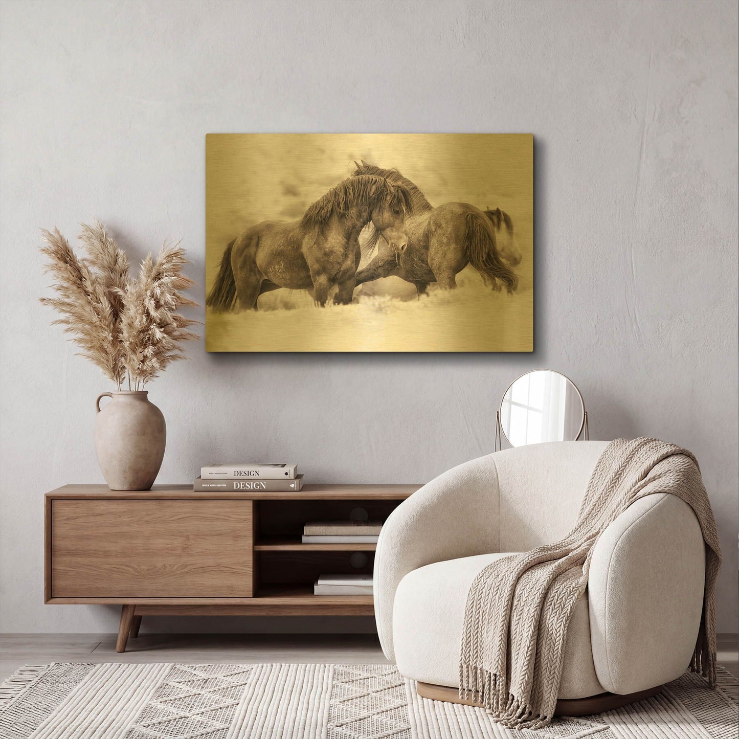 'Brothers' By Lisa Dearing Gold Metal Wall Art