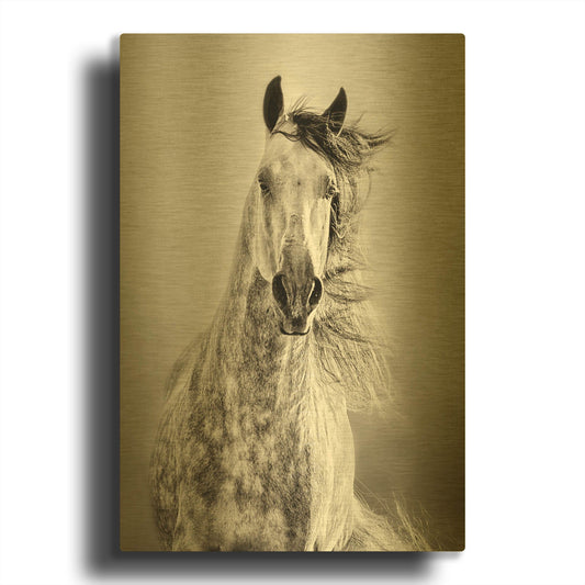 'Caballo de Andaluz' By Lisa Dearing Gold Metal Wall Art
