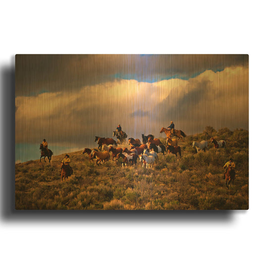 'Chasing Thunder' By Lisa Dearing Gold Metal Wall Art