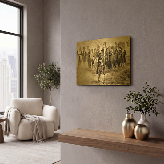 'Heading Home' By Lisa Dearing Gold Metal Wall Art