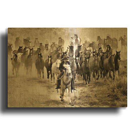 'Heading Home' By Lisa Dearing Gold Metal Wall Art