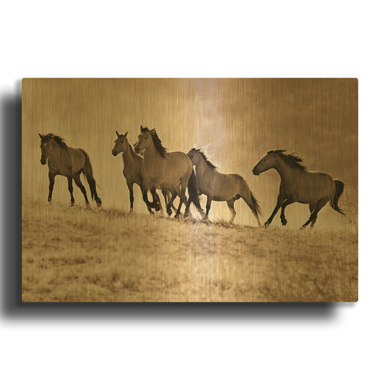 'Kicking Dust' By Lisa Dearing Gold Metal Wall Art