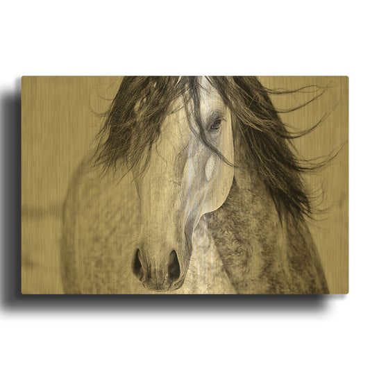 'My Beautiful Mane' By Lisa Dearing Gold Metal Wall Art