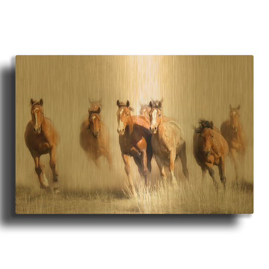 'Outlaws' By Lisa Dearing Gold Metal Wall Art