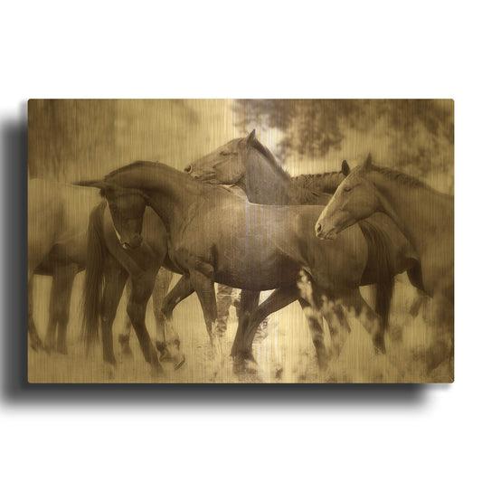 'The Herd' By Lisa Dearing Gold Metal Wall Art
